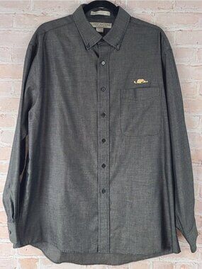 Destinations Long Sleeve Button Business Casual Nailhead Travel Office Shirt Lg